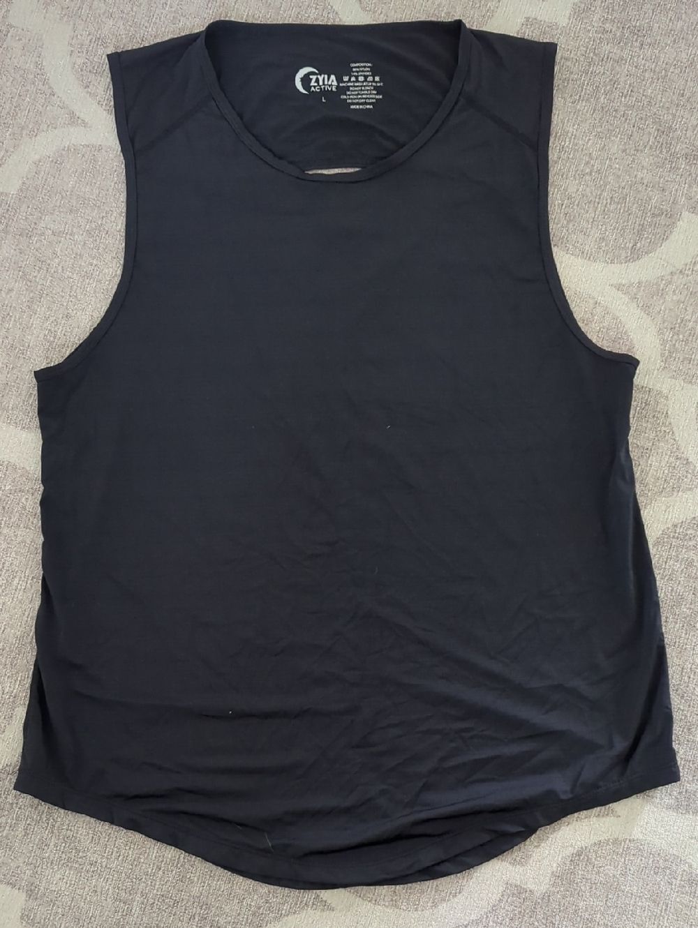 ZYIA Active Black Performance Muscle Tank Size L